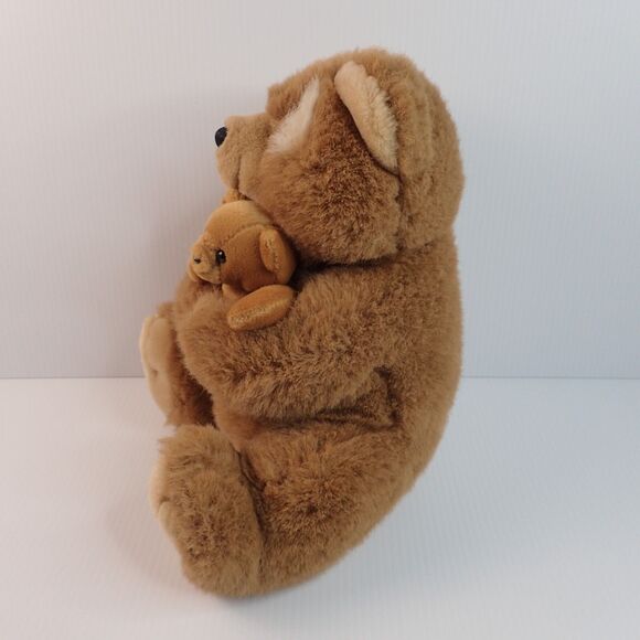 Vintage Chosun Mama & Baby Cub Teddy Bears Light Brown 11in Soft Fur Plush - Picture 7 of 8
